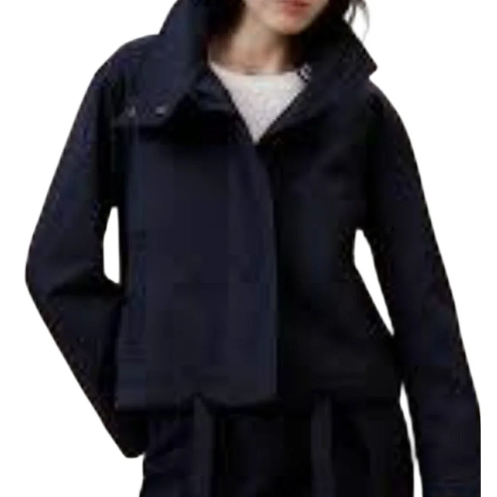 Banana‎ Republic Womens Navy Cotton Moto Jacket Size Medium MSRP$140